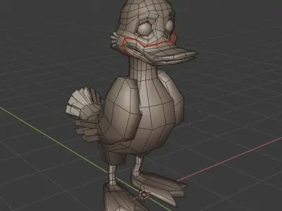 Duck lowpoly cartoon Free 3D model