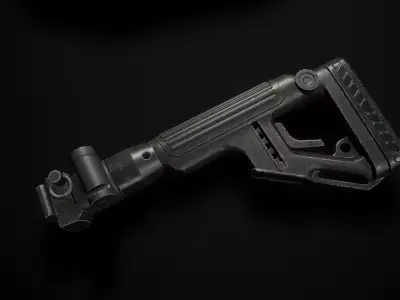 Butt of the rifle AK Low-poly 3D model