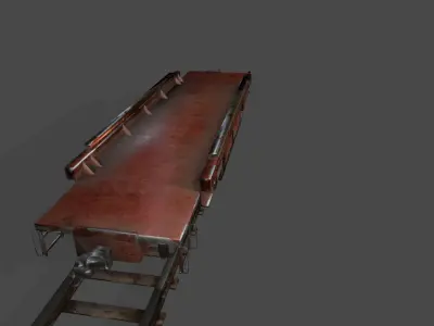 Train old rusty on tracks Low-poly 3D model
