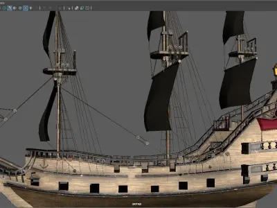 Black Pearl Low-poly 3D model