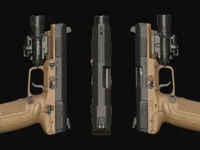 FN Five-seveN MK2 FDE pistol Low-poly 3D model