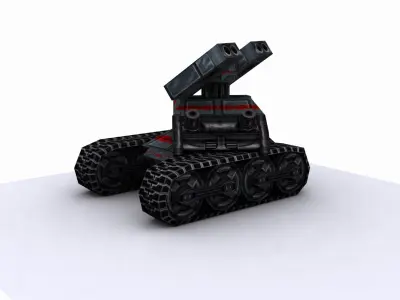 High-gun artillery collection Low-poly 3D model