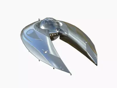 Alien Spaceship UFO I02 Aluminum - Sci Fi Spacecraft Design Low-poly 3D model