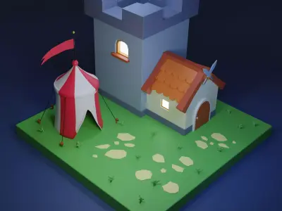 Medieval town Free 3D model