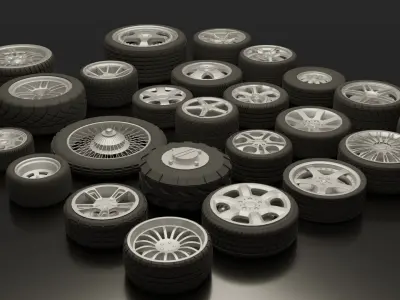 3D Pack of Rims and Wheels 3D model