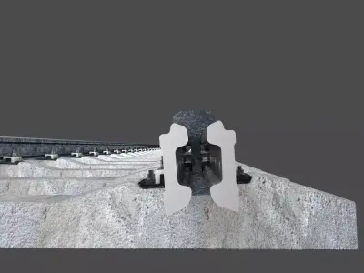 railway rails section  3D model