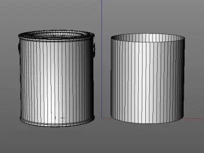 One pint paint can  with plastic handle 3D model