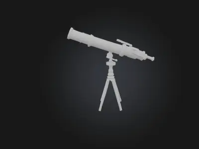 Antique Telescope Low-poly 3D model