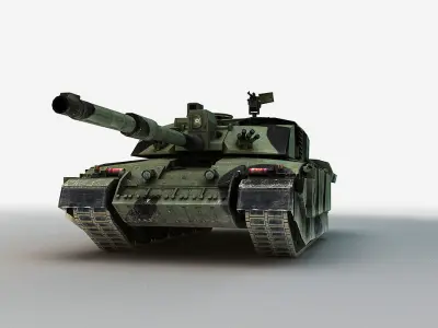 British MBT Challenger 2  Low-poly 3D model