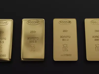 Gold bars 250gr 3D model