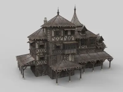Medieval house fantasy 20  Low-poly 3D model