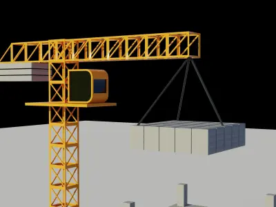Lowpoly Simple Construction Set Low-poly 3D model