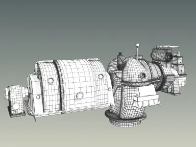 Steam turbine 3D model
