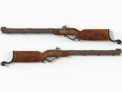 low poli classic rifle Low-poly 3D model