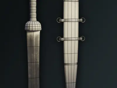 Ancient Roman gladius sword Free low-poly 3D model