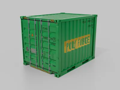 10ft Shipping Container - Customizable with Interior and Exterior 3D model
