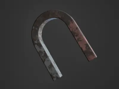 Magnet metal hook Low-poly 3D model