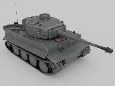 Tiger Ausf  H1 Heavy Tank Low-poly 3D model