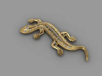 Gecko Ear Cuff Earrings 3D print model 3D print model purchase