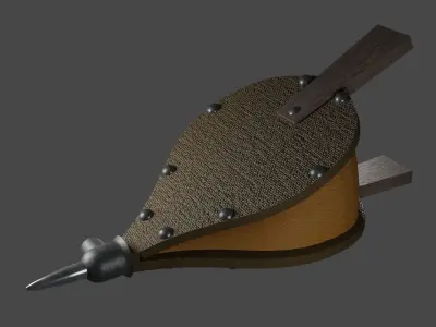 Bellows sword with wooden handle 3D model