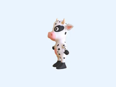 High-Quality 3D Cute Cow for Games Low-poly 3D model