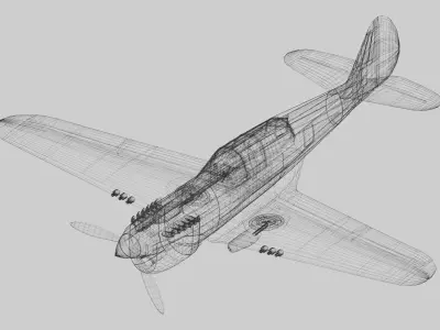 Curtiss P-40 3D model