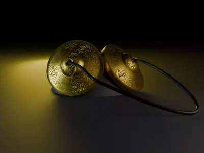 Tibetan Cymbals Tingsha 3D model