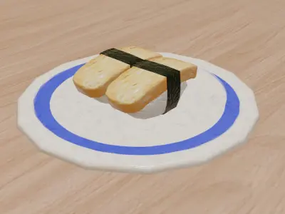 Free Sushi Model Low Poly Free low-poly 3D model