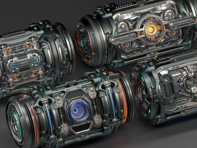 Sci-Fi Elements Kitbash - Full Pack 3D model
