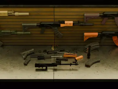 Customizable AK Low-poly 3D model