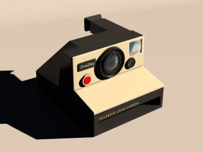Realistic High Poly Polaroid Camera  3D model