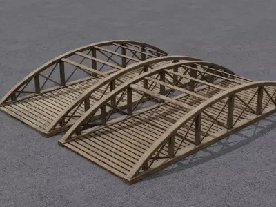  Wooden bridge 3D Model Pack