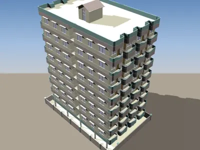 Apartment Building 3D model get