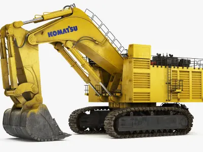 Mining Excavator Komatsu PC8000-6 Backhoe Rigged 3D model