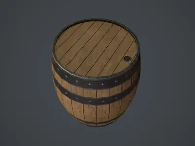 Barrel wooden Free low-poly 3D model purchase