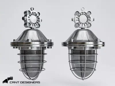 Vintage Polish Industrial Light Low-poly 3D model