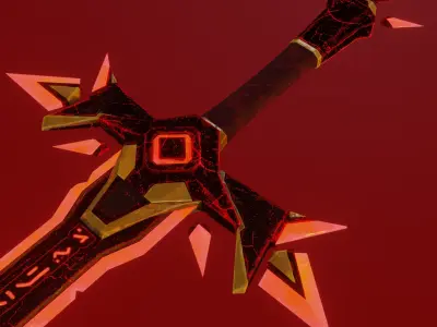 Stylized Demon sword Low-poly 3D model