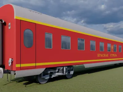 61-4462 Wagons with four liveries Low-poly 3D model