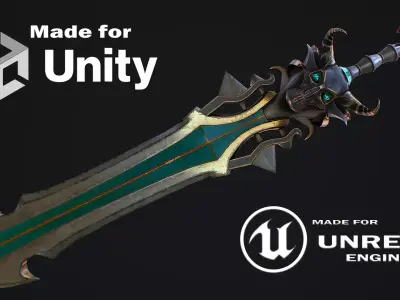 Fantasy sword 18 Low-poly 3D model