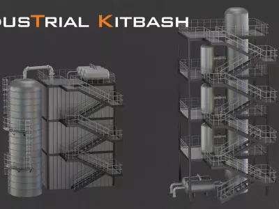 Industrial Kitbash-V5-Refinery Collection 3D model