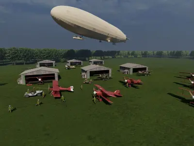 WW1 AIRPORT 3D model