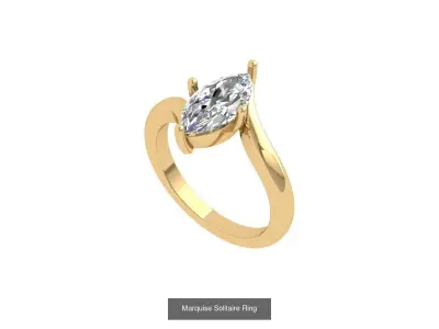 Marquise Ring Collaction 3D Model Pack