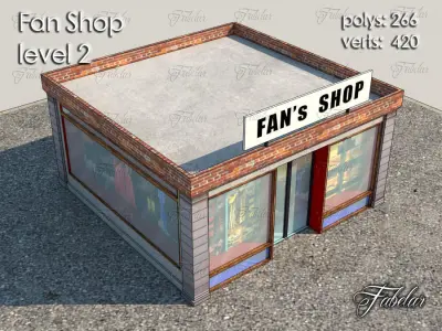 Fan Shop Low-poly 3D model