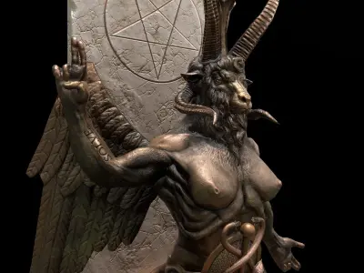 Statue of Baphomet Low-poly 3D model