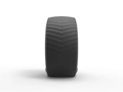 Pulling tractor rear tire while pulling Scale 1 to 25 3D print model