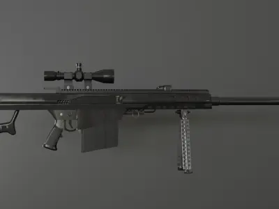 Barrett rifle M82 Low-poly 3D model