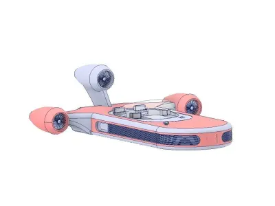 Starwars X34 landspeeder scale 1 in 87 3D print model