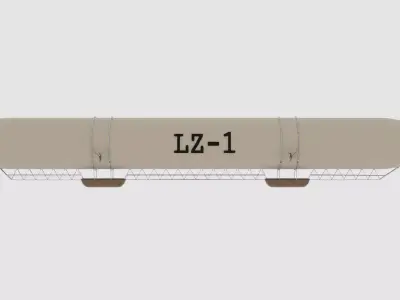 LZ-1 Airship Replica Low-poly 3D model