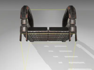 Futuristic Stairs - 2 - Rusty Textures Low-poly 3D model