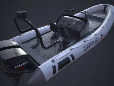 Grand Dinghy Boat Low-poly 3D model